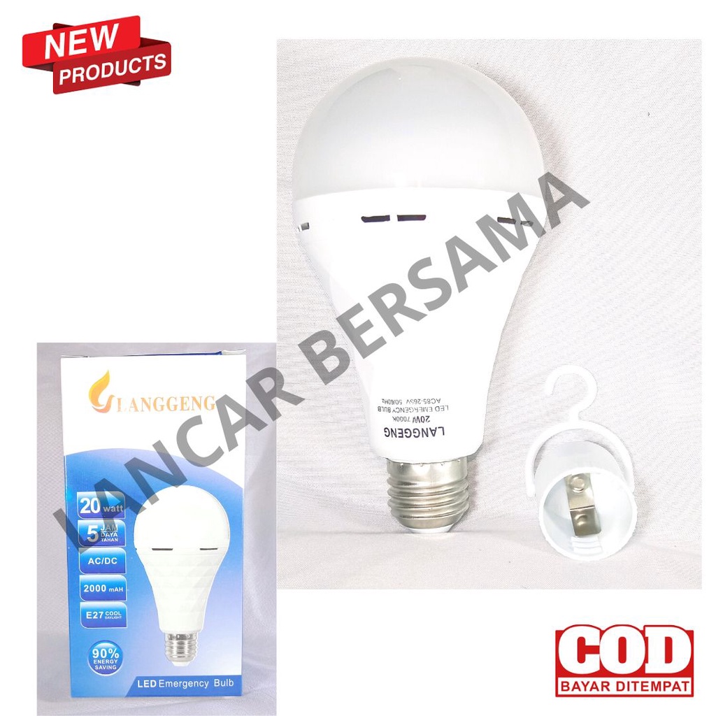 LAMPU EMERGENCY/LAMPU DARURAT 15,10,20 WATT MERK LANGGENG/ LAMPU MURAH