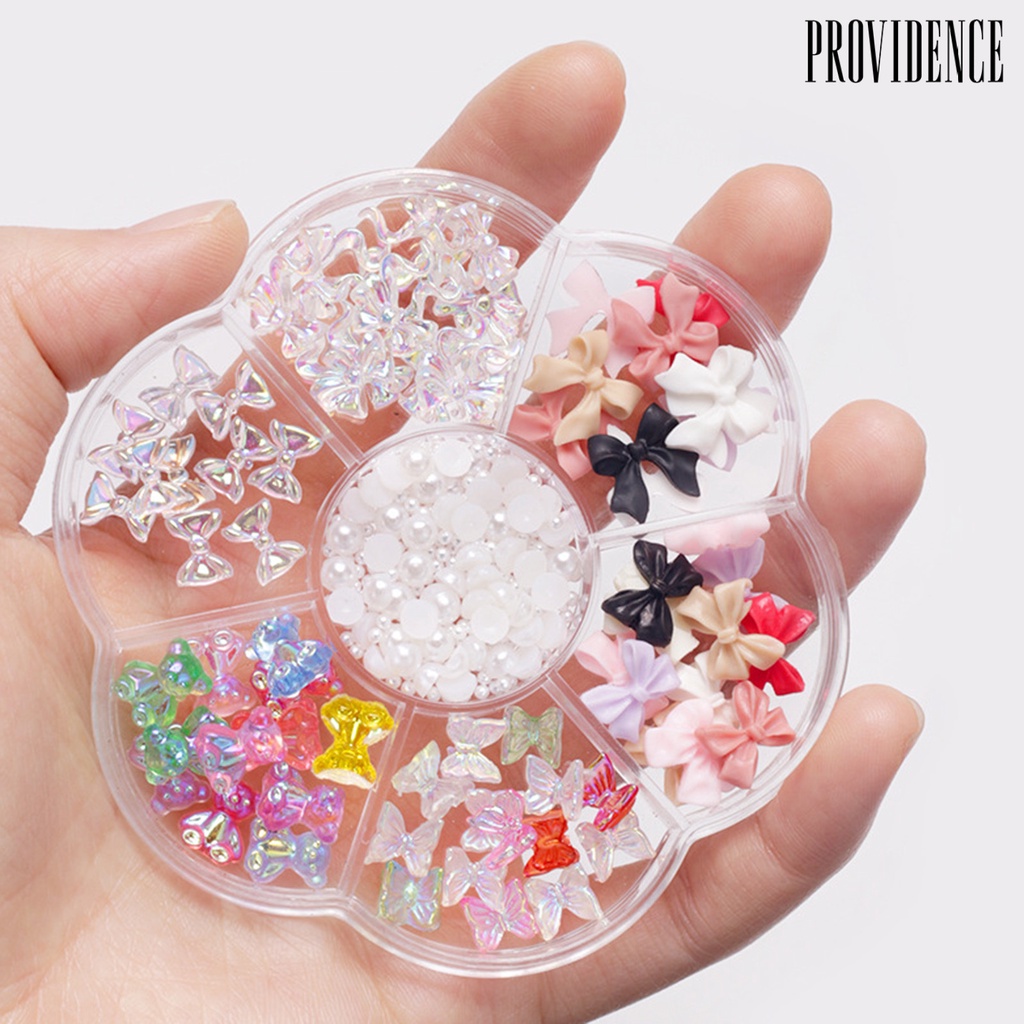 Providence 1kotak Nail Art Decor Tiga Dimensi Tidak Jatuh DIY Rhinestones Bow Bear Mixed Heart Plum Blossom Plate Nail Ornament Nail Salon Supply