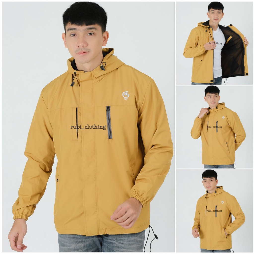 Jaket Parasut Pria Waterproof  Original FCF size M L XL XXL / Jaket Pria Musim Dingin Jumbo Anti Air