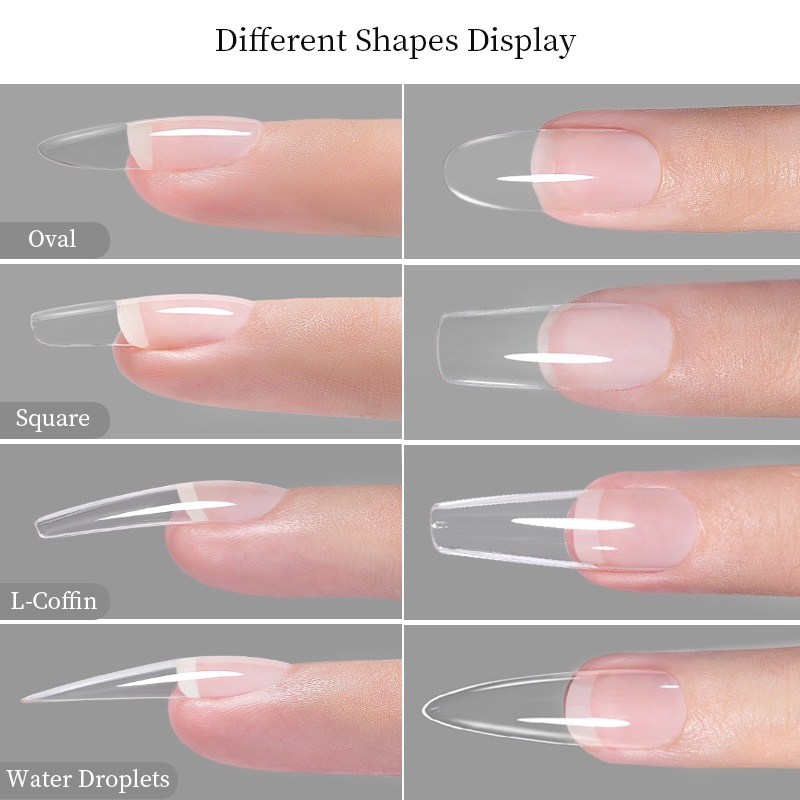 Nail Art Press on Kuku Palsu Fake Nails Peti Mati Gel Nails Extension System Full Cover Pendek Nail Gel Tips Alat Aksesoris Seni