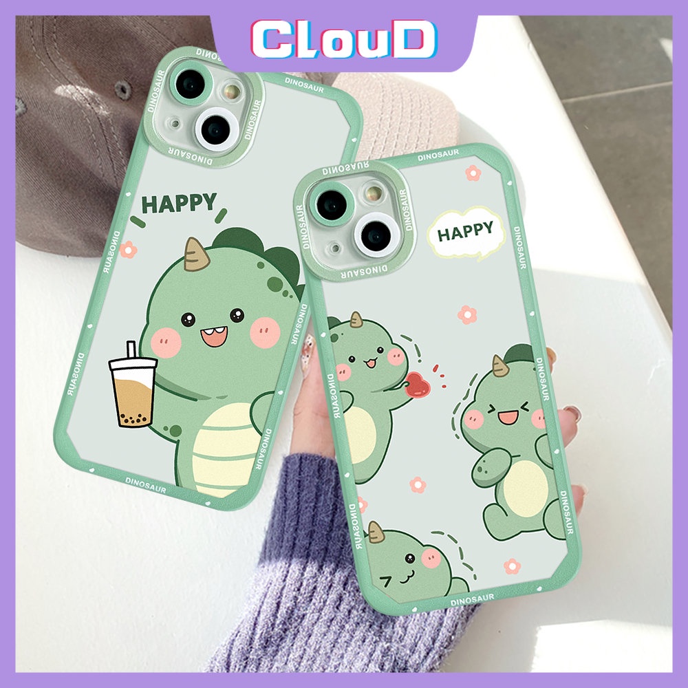 Casing Soft Milk Tea Case Samsung A04s A13 A12 A23 A10 A32 A52 A33 A22 A50s A03 A20s A02 M23 A72 A03s A30s A52s A50 A21s A51 A11 A71 A53 A73 A20 A30 A31 Sarung Dinasour Kartun Lucu