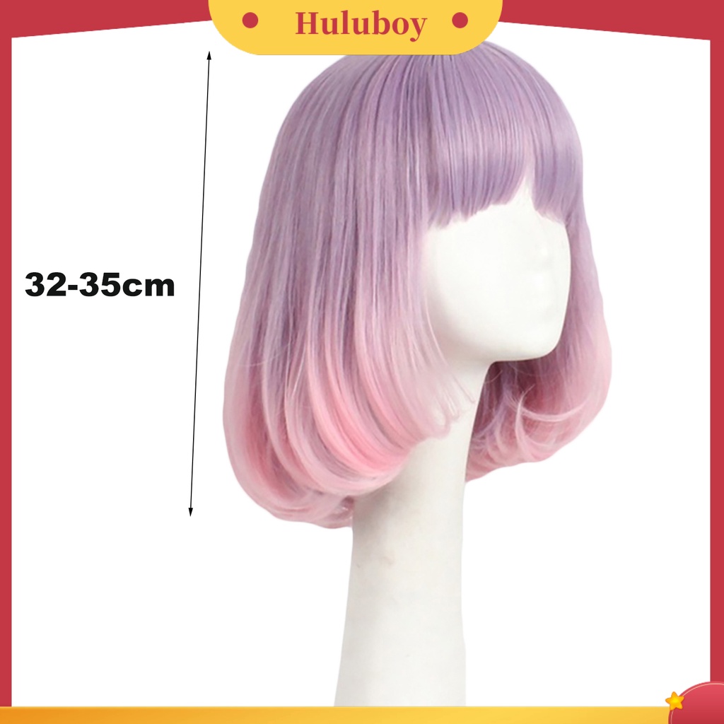 Wig Cosplay Anime Model Keriting Tahan Panas Warna Pink Untuk Wanita