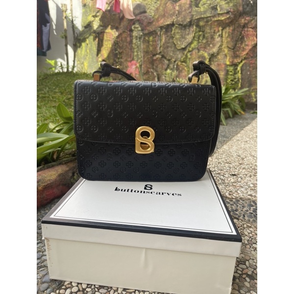 preloved buttonscarves audrey bag black medium original