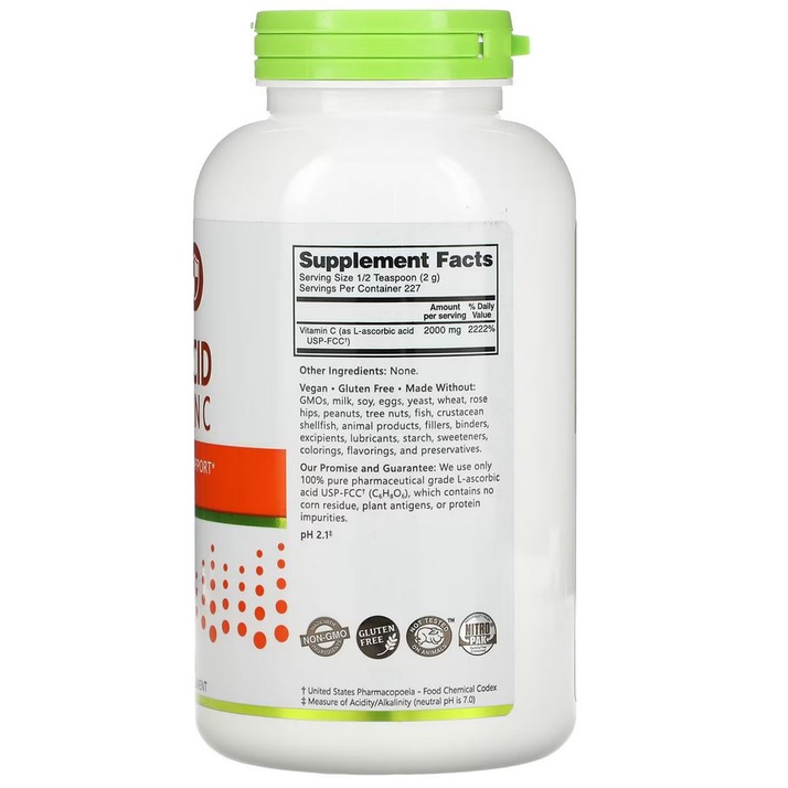 Nutribiotic Ascorbic Acid Powder Vitamin C 454g Antioksidan Fungsi Imun ORI USA