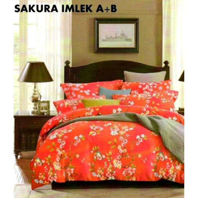NEW COMING‼ SPREI MERAH HOMEMADE KATUN JEPANG IMPORT BUNGA SAKURA MERAH EDISI IMLEK CHINESE NEW YEAR