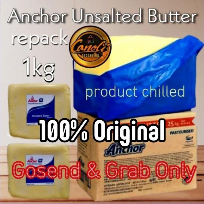 

anchor unsalted butter 1kg repack TERLARIS TERPERCAYA ORIGINAL