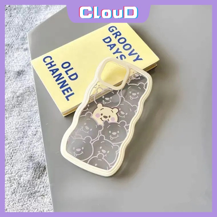 Casing Wavy Edge Case Oppo A17 A57 A15 A54 A74 A16s A77 A55A12 A3s A5 A9 A76 A96 A17K A7 A16K A95 A12E A5s A16 A1k A77s A53 A52 Reno 8Z 8 7 7Z 6 Winnie The Pooh Lucu Lembut Bening Sarung Cover Sarung