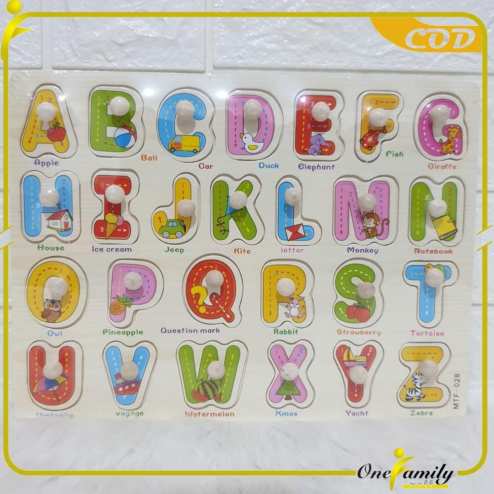 

[KODE PRODUK NHR0V7595] ONE-M67-68 Mainan Edukasi Anak Puzzle Kayu Knob Background Bergambar | Wooden Toys Mainan Balok Kayu