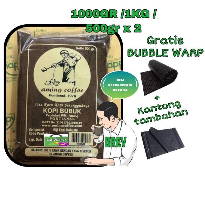 

[BISA COD] KOPI AMING COFFEE KHAS PONTIANAK Berat 1KG / 500gr x2 bkgs khuntien