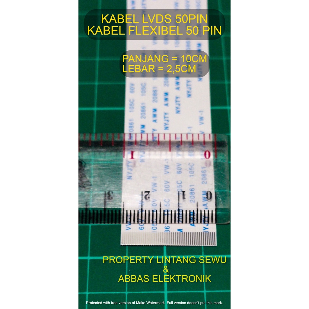 KABEL LVDS  50PIN KABEL FLEXIBEL 50 PIN FLEXI TIKON LED LCD TV  Kabel Flexible TTL T-Con Board 50 Pin AWM 20861 105C 60V VW