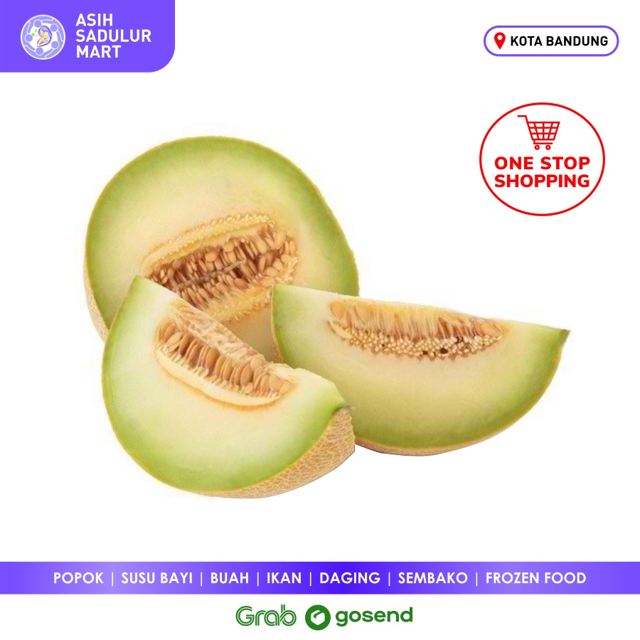 Melon Utuh 2kg - 2,2kg 1 Buah Segar Promo Buah Bandung | Asih Sadulur Mart