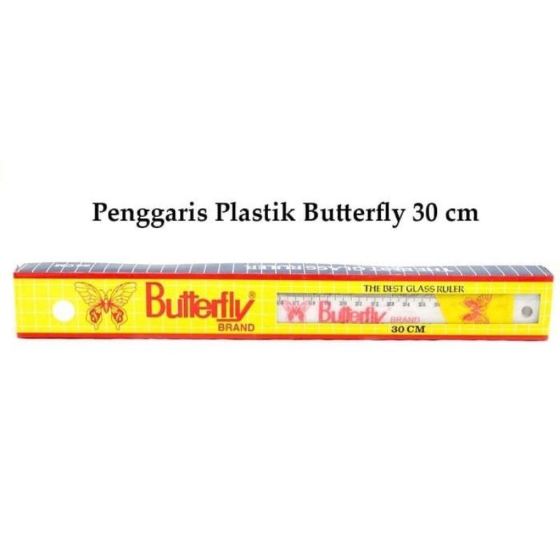 

￼Penggaris BUTTERFLY 30 cm / Penggaris Plastik / Ruler