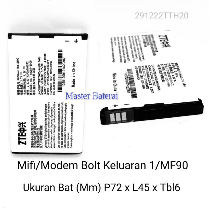 Baterai Modem Wifi Mifi Bolt MF90 / Zte Bolt MF 90 Double  IC Protection