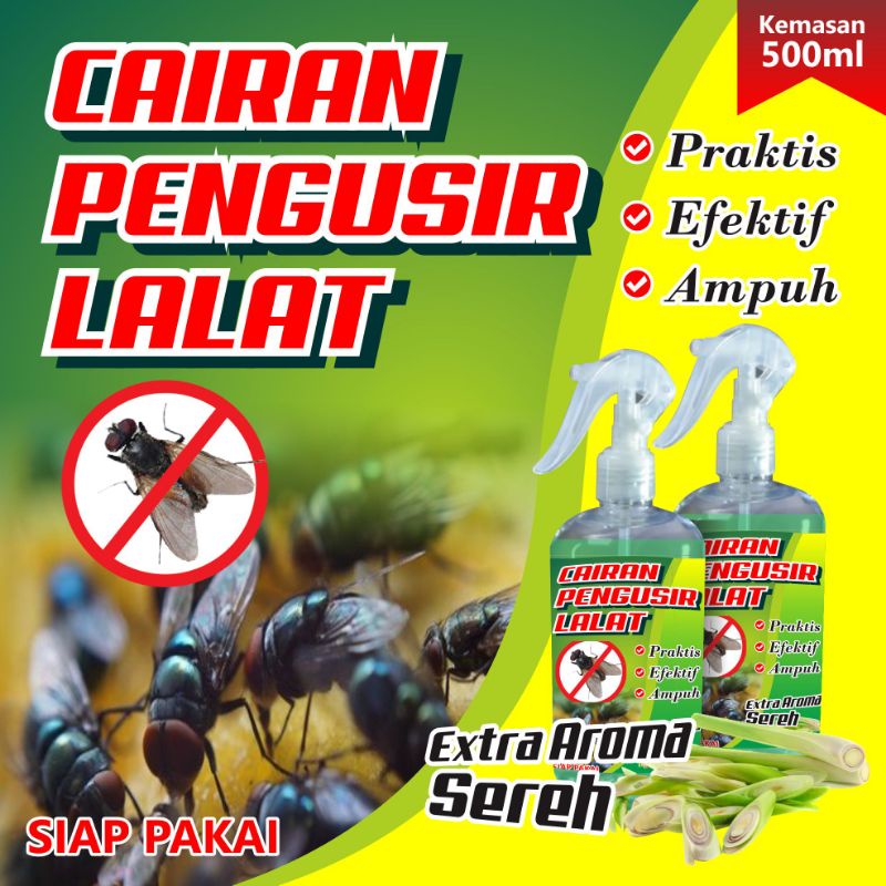 Cairan Pengusir Lalat Ampuh EXTRA AROMA SEREH kemasan botol spray Trigger 500 ml