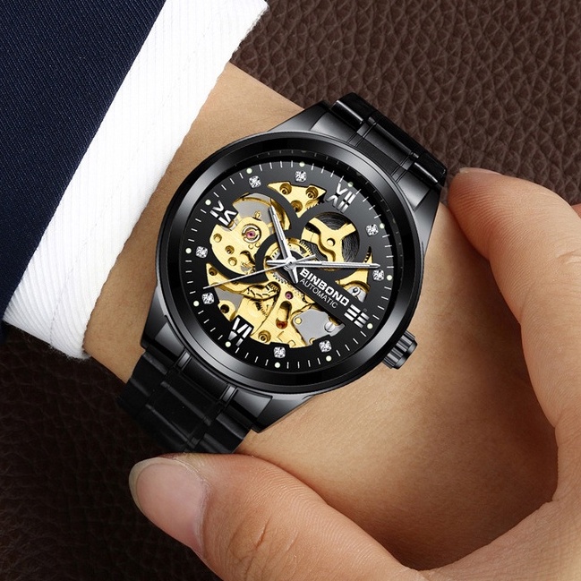 Jam Tangan Pria autimatic terbaru  BINBOND-C9 Jam Tangan terbaru Jam Tangan Pria mechanical automatic Waterproof Casual Watch/Jam Tangan Pria Otomatis Import rantai Stainless Steel Jam Tangan Mewah Terbaru Bisa Bayar Ditempat