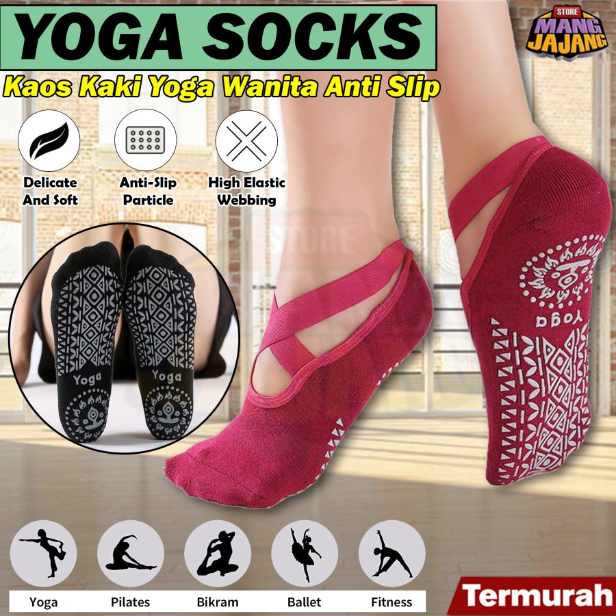 Kaos Kaki Yoga / Yoga Socks Pilates  Ballet Barre Gym Anti Slip