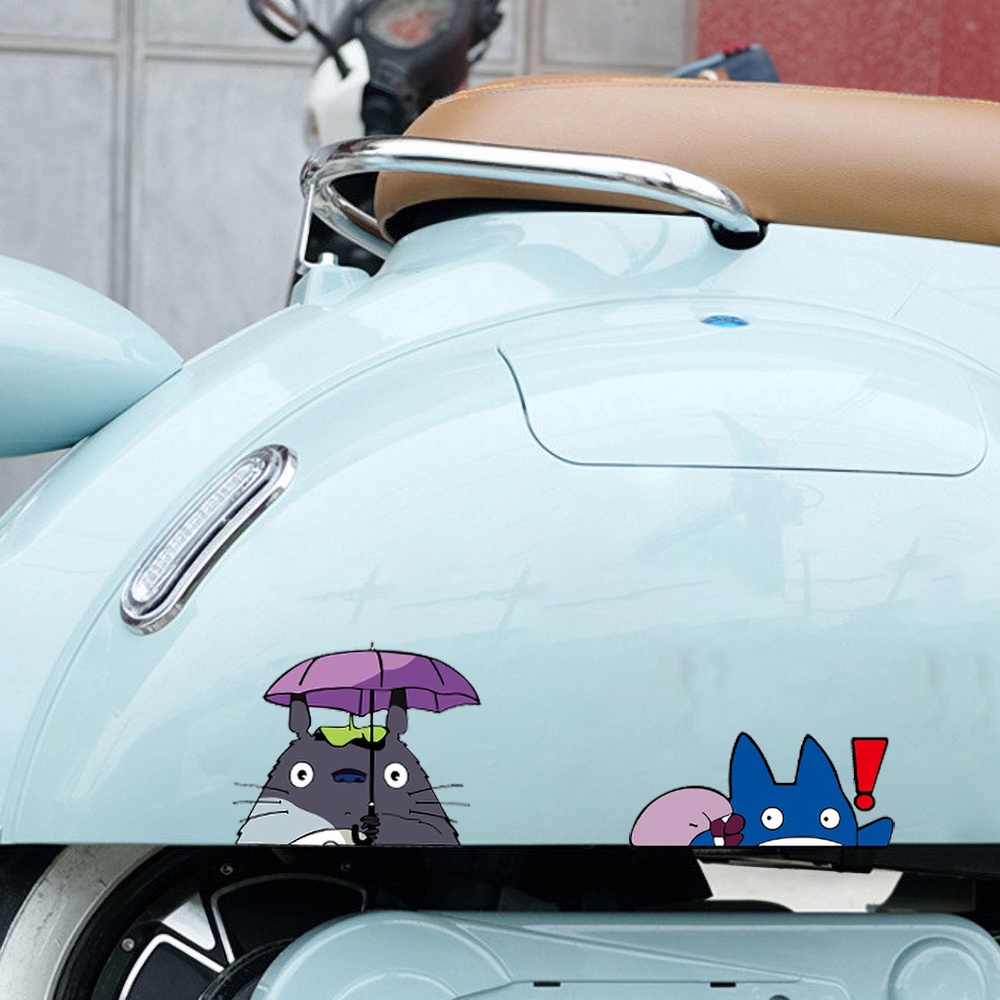 Tetangga saya Totoro Lucu animasi Jepang kartun jendela mobil pintu mobil stiker reflektif Miyazaki Hayao anime Totoro bodi sepeda motor dekoratif decal untuk Honda