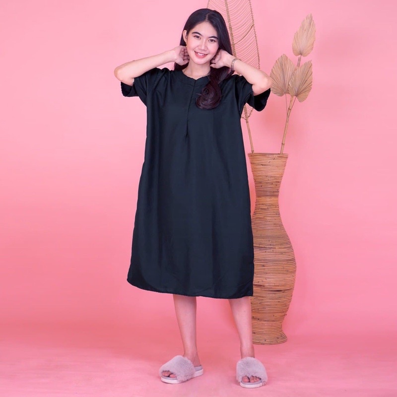 Daster Polos JUMBO Warna RANDOM Santai Viral Kekinian Linen Premium | Daster Wanita Jumbo | Daster Wanita Polos Busui Friendly | Daster Kekinian | Premium Quality | COD