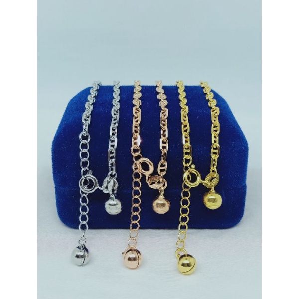 gelang rantai cart*r + 2 bel / gelang perak asli silver 925 lapis emas / gelang fashion wanita terbaru