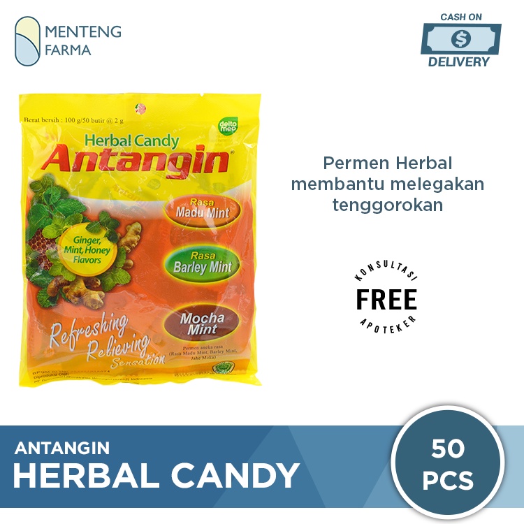 Permen Antangin 50 Butir - Permen Herbal Pelega dan Penyegar Tenggorokan