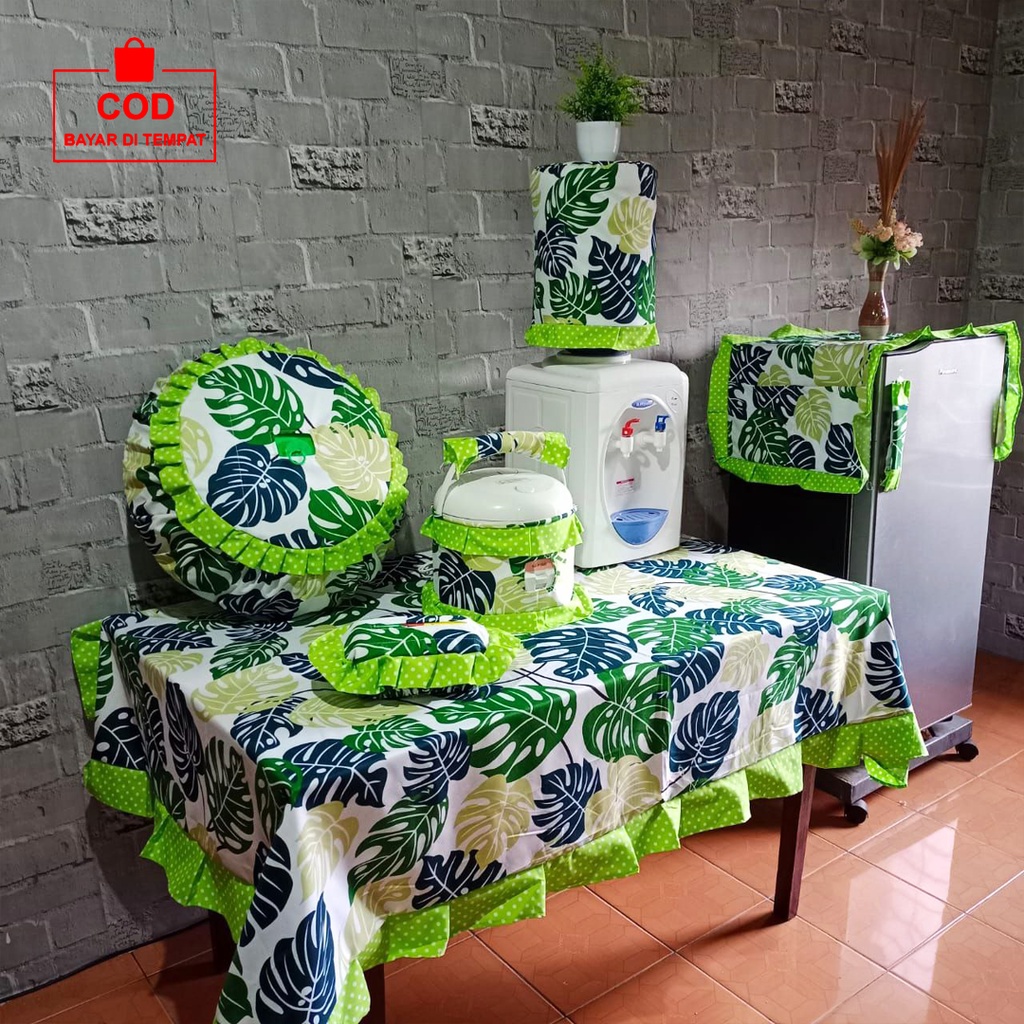 ✅COD Paket Kitchen Set Isi 8 Pcs Taplak Meja Makan Sarung Galon Mejikom Magicom Cover Tutup Kulkas Tudung Saji Kotak Tempat Tisu Tissue Tissu Perlengkapan Dekorasi Dapur Rumah Tangga Aesthetic Estetik Mewah Murah Aneka Motif Terbaru