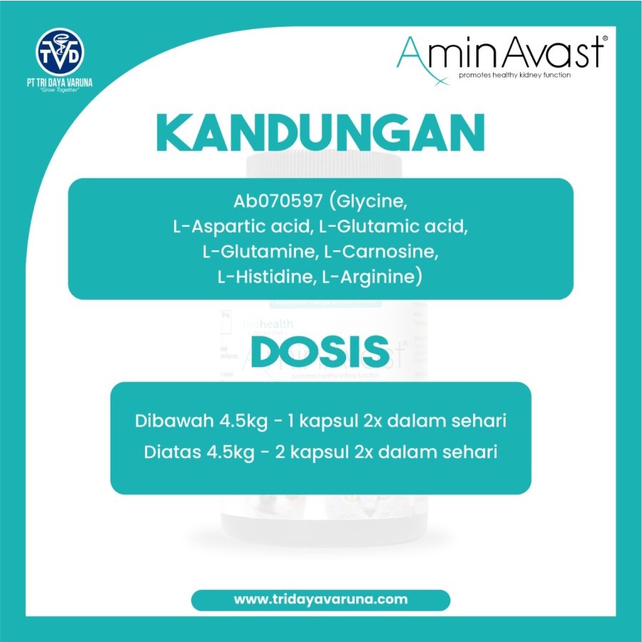 AMINAVAST - SUPLEMEN KESEHATAN FUNGSI GINJAL ANJING DAN KUCING