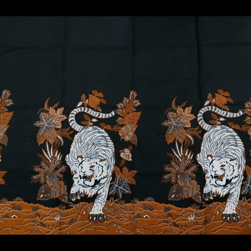 KAIN BATIK SOLO KATUN MOTIF harimau loreng putih