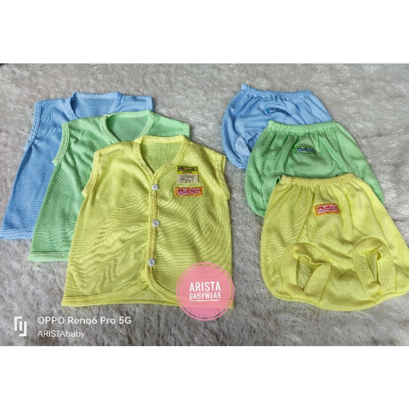ARISTAbaby - paket hemat baju+celana bayi fullwarna polos