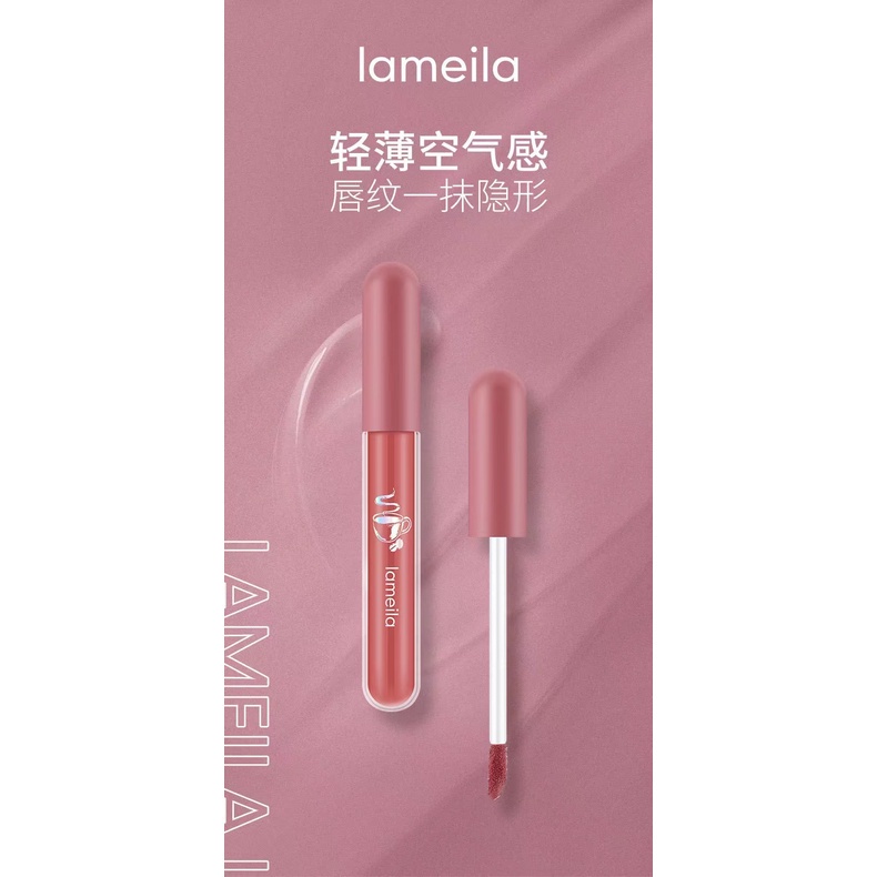 Lameila 1041 Lip Glaze Matte Lipstik Tahan Air Anti Lengket 6 Warna