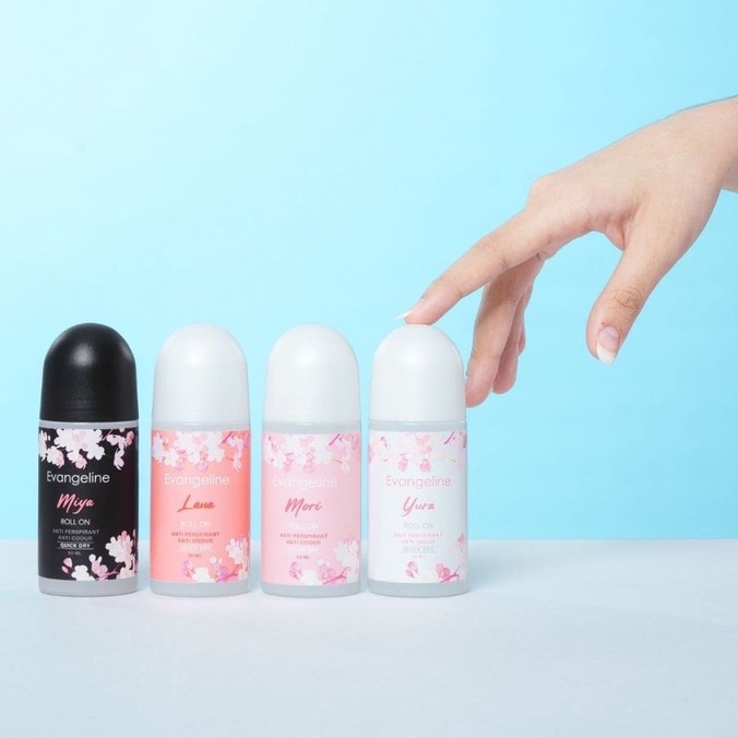 Evangeline Roll On Anti Perspirant Penghilang Bau Badan Deodorant Evangelin Sakura Series