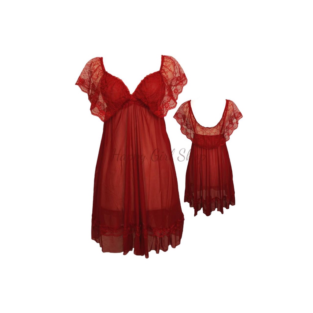 Lingerie Sexy Sabrina Style All Size Transparant Lingerie Jumbo Baju Tidur Model Batwing