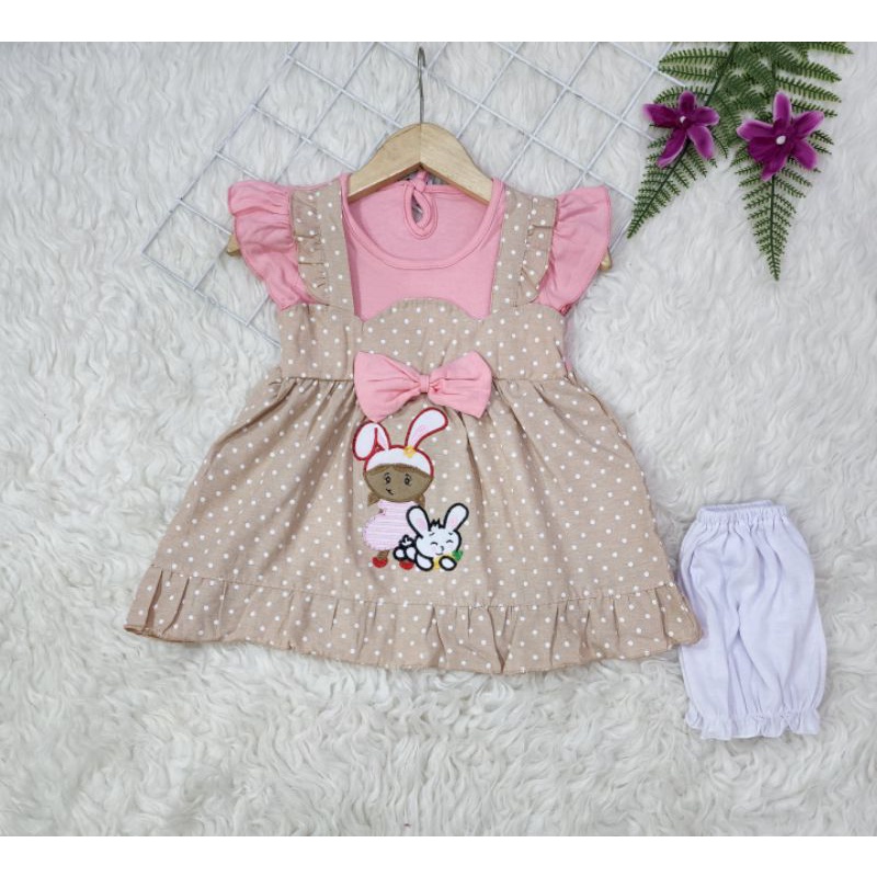 baju bayi perempuan set Dress bunny sweet