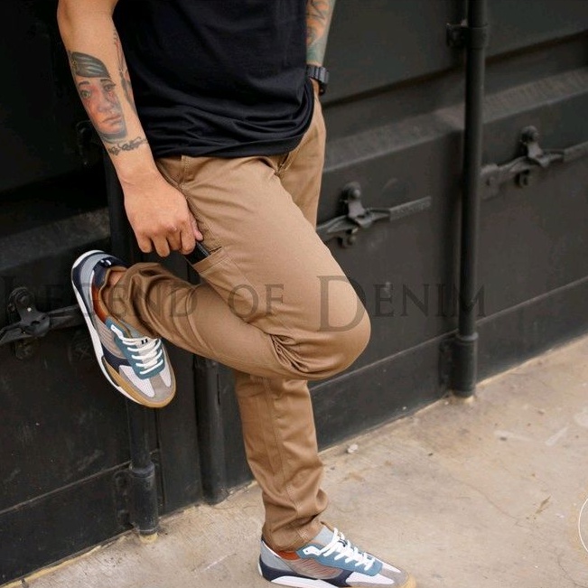 Seri LDCP502 Celana Chino Pocket Panjang Pria Mocca celana panjang poket chino moca Legend of Denim