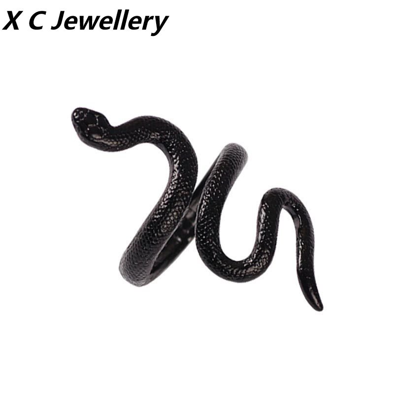 [X C Jewellery] fashion Wanita stainless steel Ular Berbentuk Pembukaan Cincin Aksesoris Perhiasan Pesta