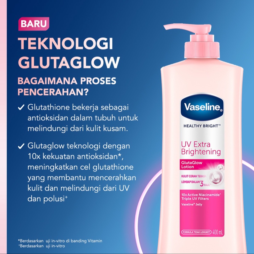 VASELINE Healthy Bright UV Extra Brightening GlutaGlow/400ml/200ml/100ml Whitening Lotion