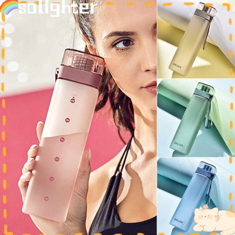 Solighter Water Bottle Botol Gym Transparan Portabel Anti Bocor