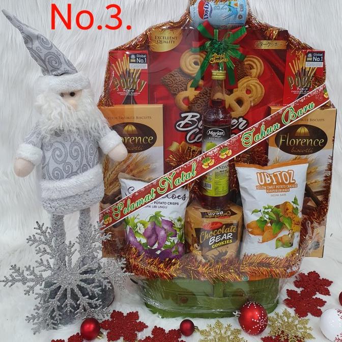 

Paket dekorasi hampers natal christmas parcel hadiah kue kering 95