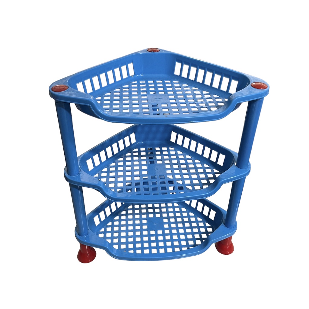 rak susun 3 tingkat/ rak bulat segitiga plastik tebal/ rak bumbu serbaguna