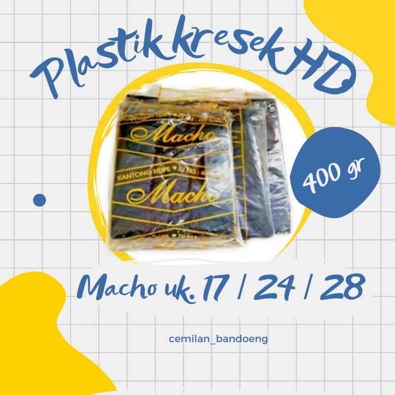 PLASTIK KRESEK HD MACHO BERAT 400GR