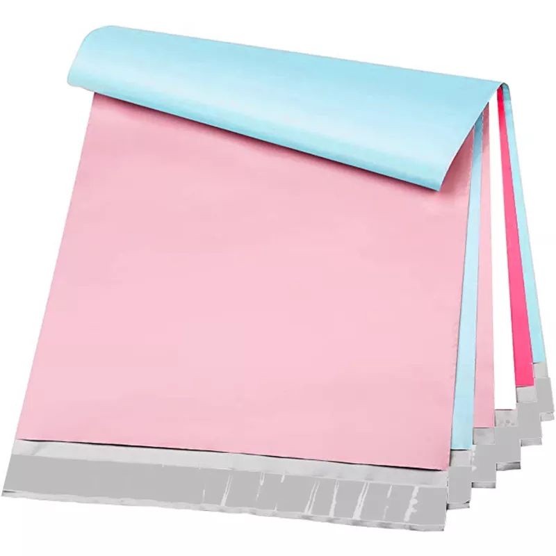 

polymailer plastik pembungkus packing warna pastel ungu pink biru ukuran 17 x 30