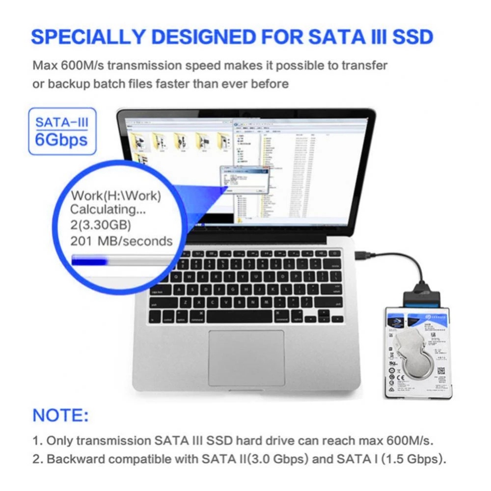 Kabel Hard Disk Usb usb3.0 Ke sata Kompatibel Dengan Hardisk hdd sd 2.5inch Konektor Komputer usb2.0 sata Adaptor