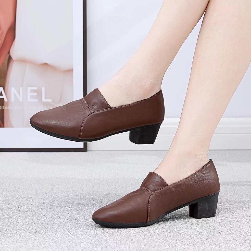 Permata Sepatu Heel Kerja Wanita QP3318 Sepatu Pentopel Import  Premium Quality