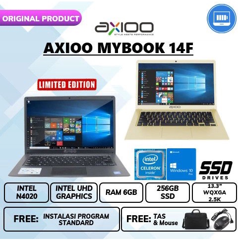 LAPTOP AXIOO MYBOOK 14F CELERON N4020 LAYAR 13.3&quot; WQXGA 2.5K