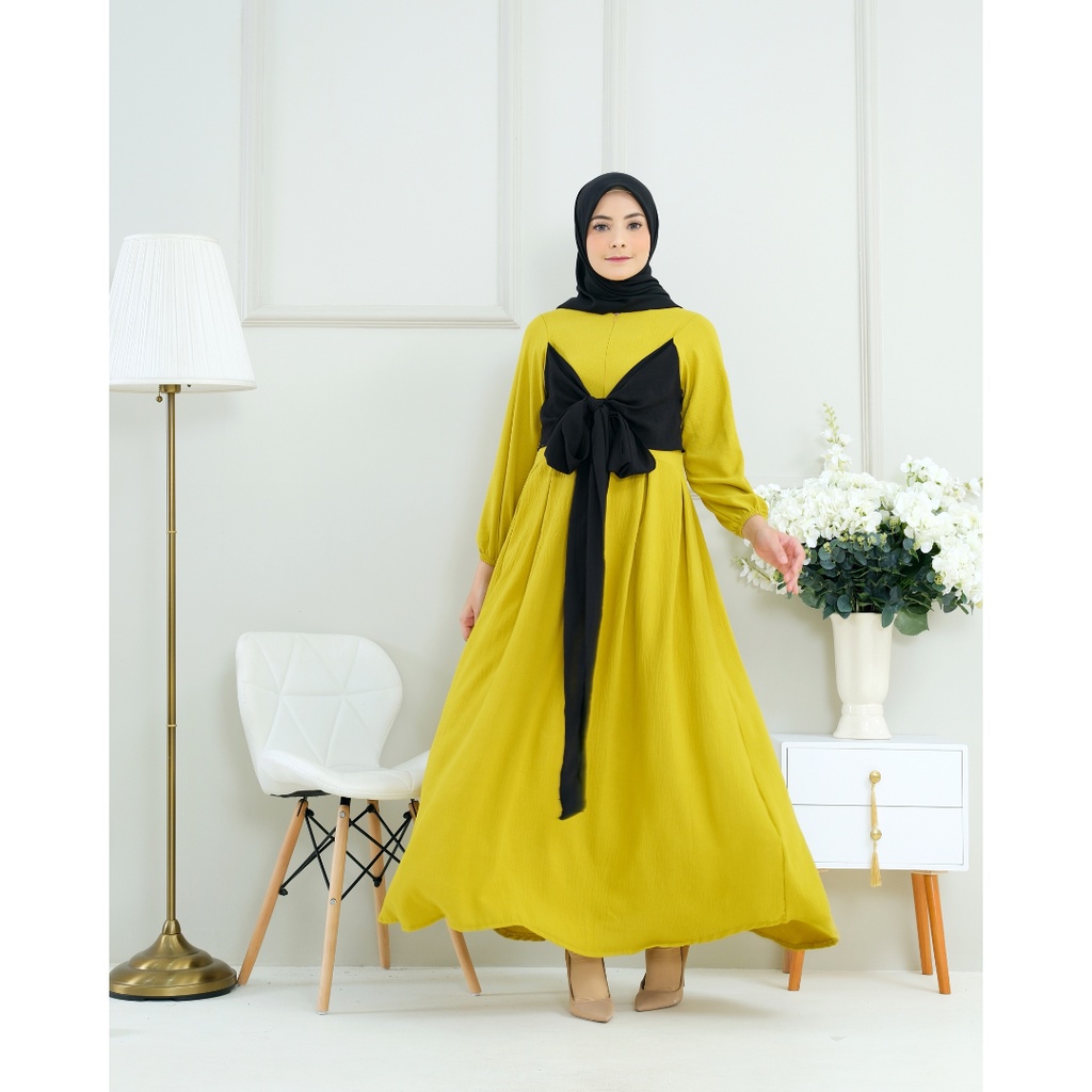 GAMIS LESTY KOMBINASI TALI BAHAN CRINKLE AIRFLOW TERBARU