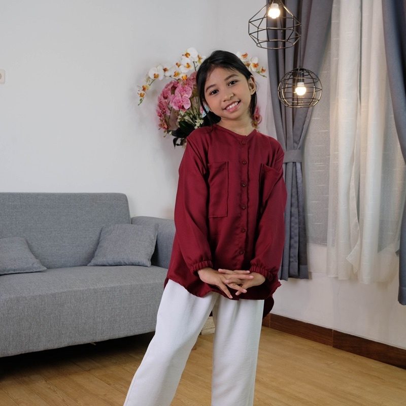 KEMEJA OVERSIZE COUPLE IBU DAN ANAK KEMEJA KHILA