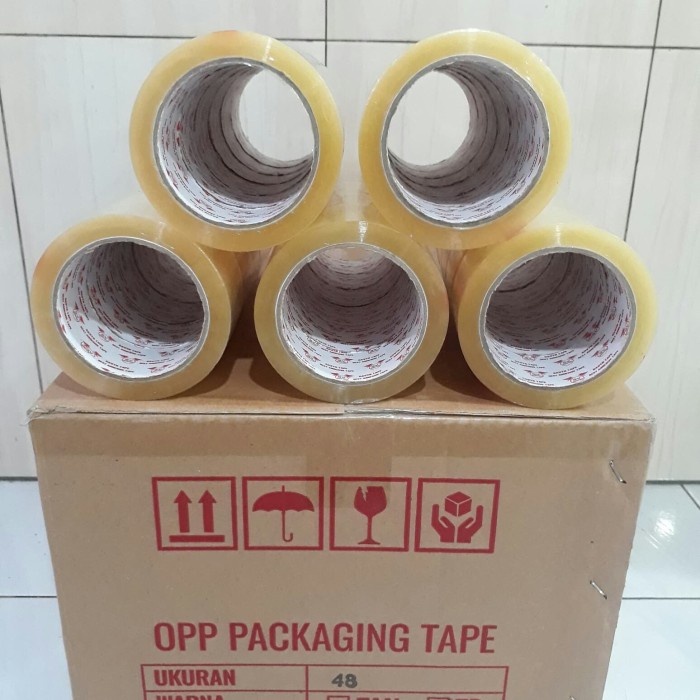 

(GOJEK GRAB) Lakban Kualitas Daimaru Putih Bening Murah 48mmx90y Tebal