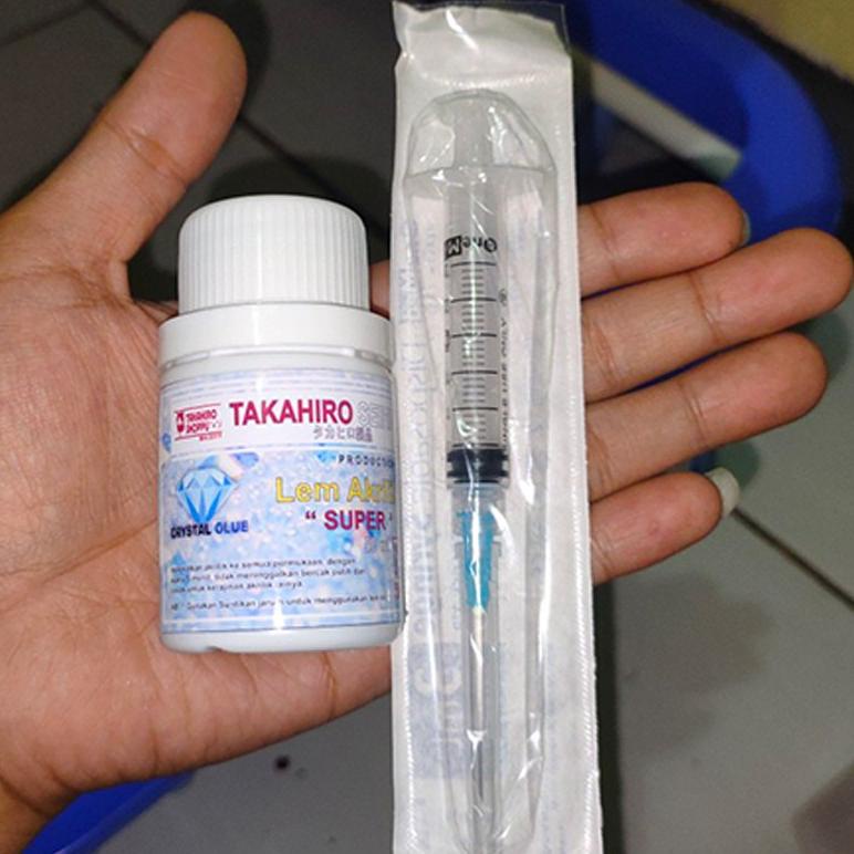 

[H-M3M ☎] Lem Akrilik Super Bening crystal glue + FREE suntikan.-kekinian