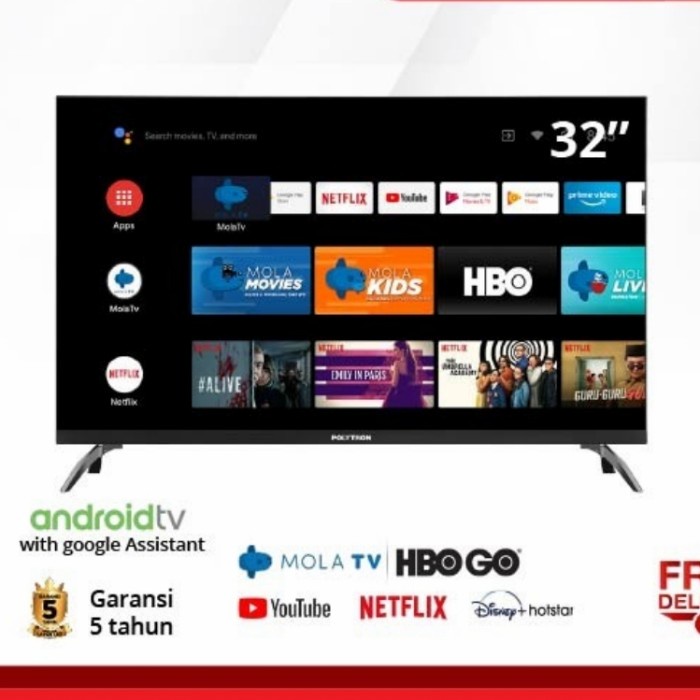 POLYTRON Smart Android Digital Mola TV 32 inch Netflix PLD 32AG9953