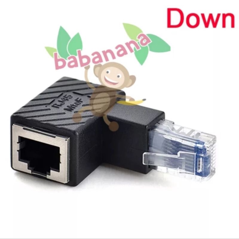 RJ45 LAN Elbow Direction Adapter Converter siku colokan 90 Degree