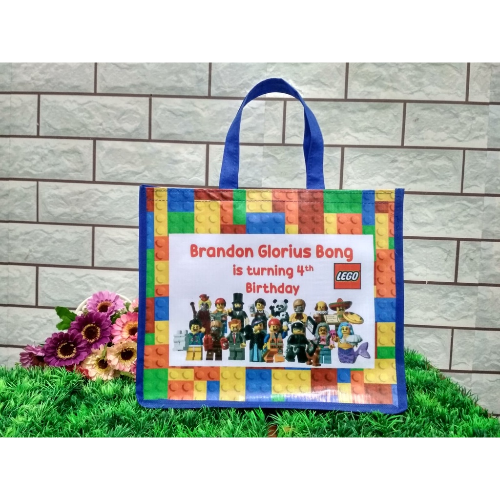 

Tas souvenir ulang tahun anak tema lego - hampers custom - goodie bag murah